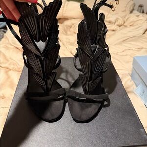 Giuseppe Zanotti Black Leaf Sandals